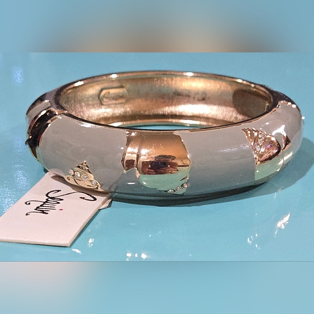 Nordstrom Sequin Crystal‎ Embellished Nautical Enamel Hinged Bracelet NWT
